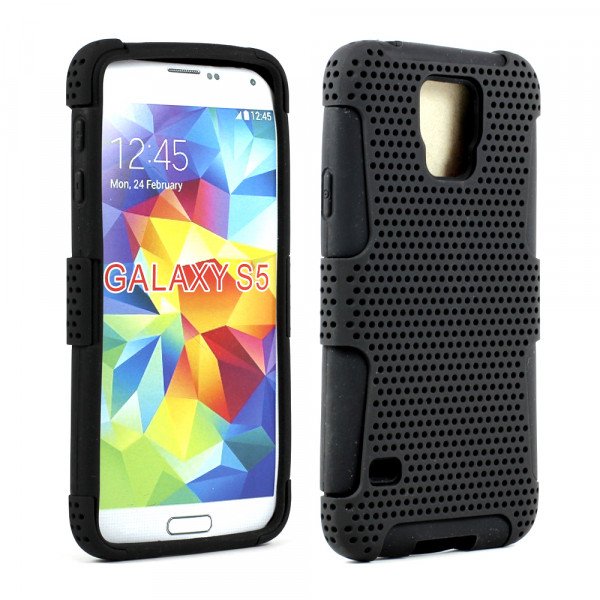 Wholesale Samsung Galaxy S5 SM-G900 Mesh Hybrid Case (Black Black)